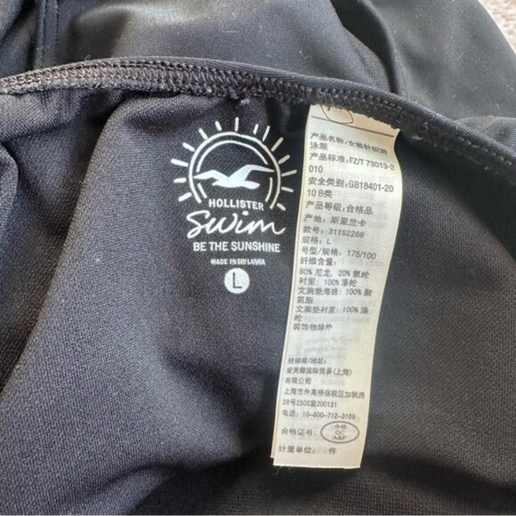 Hollister | Black and Red Floral Emboridered Monokini Swimsuit | Size Large - Picture 9 of 9